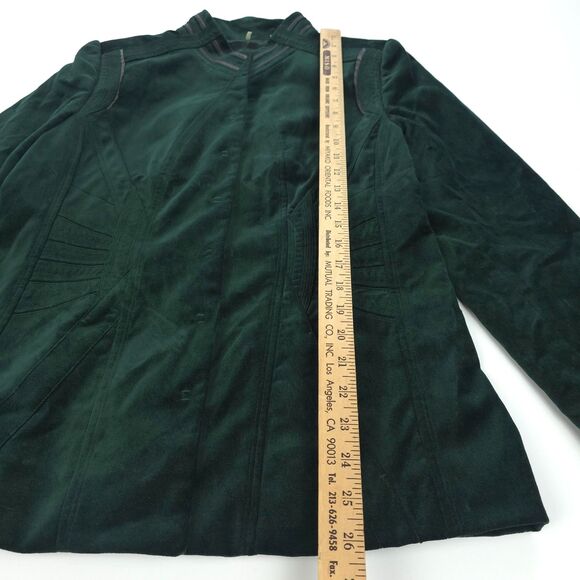 ELIE TAHARI Velvet Leather Military Jacket Boho French Girl Old Money Academia - Picture 5 of 12